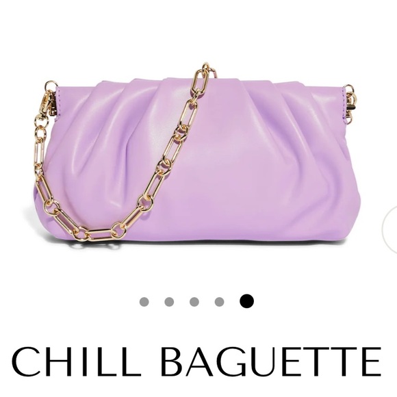 REVOLVE Handbags - HOUSE OF WANT CHILL BAGUETTE vegan purse lilac purple crossbody chain